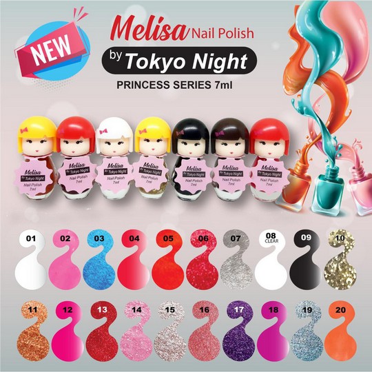 ⭐BAGUS⭐ [ECER] MELISA NAIL POLISH NUDE COLORFUL / DOLL / PRINCESS / ROSE GOLD | Kutek / Cat Kuku Tokyo Night