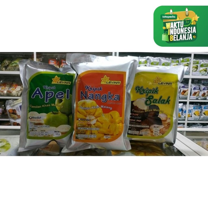 

keripik buah nangka apel salak levina - Apel