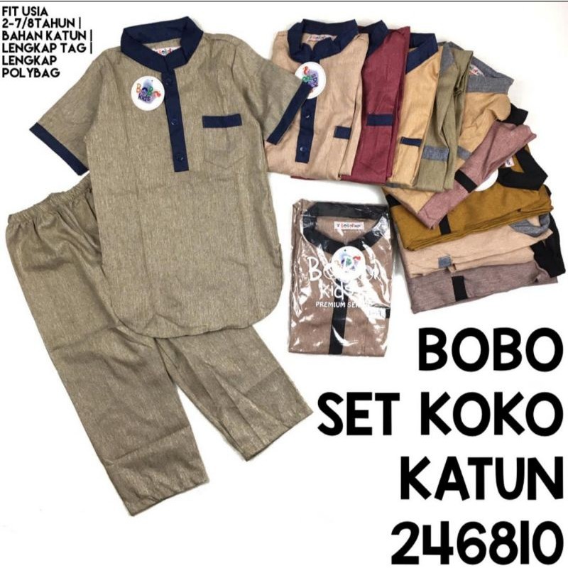 SET KURTA ANAK BOBOKIDS / BAJU MUSLIM ANAK LAKI LAKI / SETELAN KOKO ANAK / SET KURTA ZAINAL MADINA