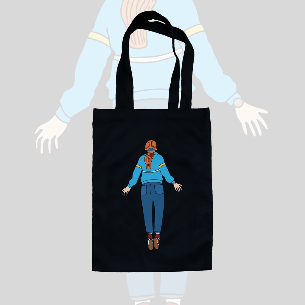 TOTE BAG HITAM - STRANGER THINGS 4 - FLYING MAX