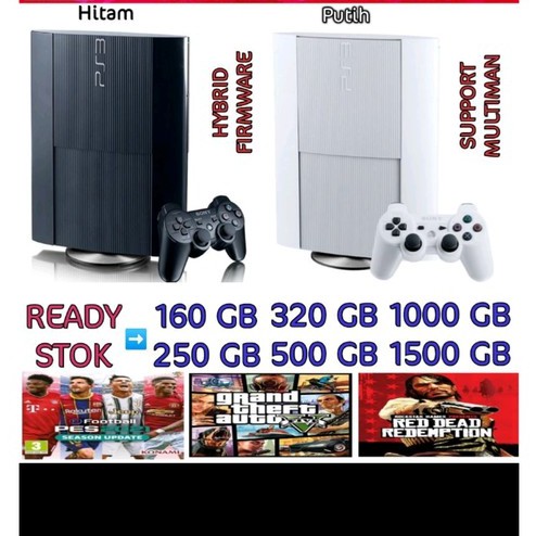 PS3 PLAYSTASION 3 SUPER SLIM 2 STIK, HDD 500GB,BISA REQUS GAME,PS BEKAS PRIBADI BUKAN BEKAS RENTAL