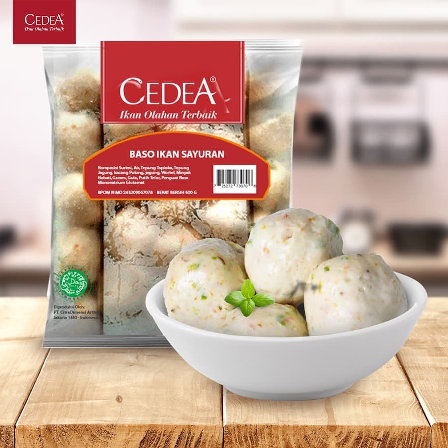 BASO IKAN SAYURAN CEDEA 500GR HALAL BAKSO ISI 25 FISH VEGETABLE BALL