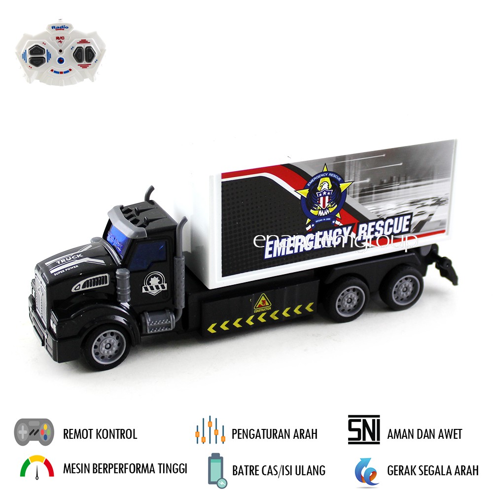 Mainan Mobil Remot Kontrol RC Truk Kontainer Lite Batre Cas