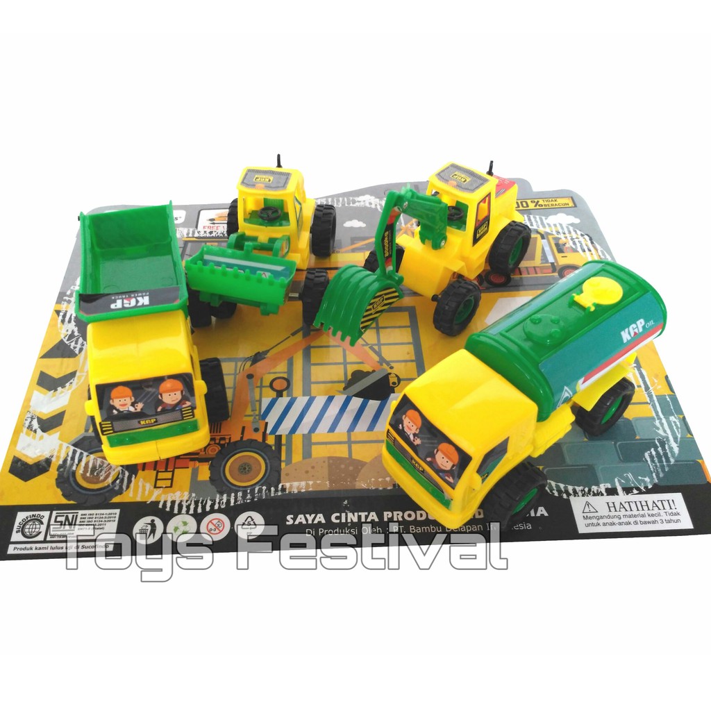 KGP-70 Mainan Free wheel 4 set Truck Truk Konstruksi Multicolor