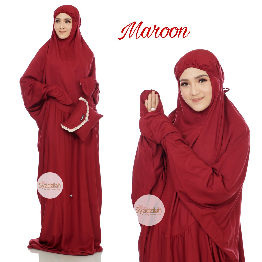 SYADZILAH - Mukena Terusan Polos Katun Rayon Travelling