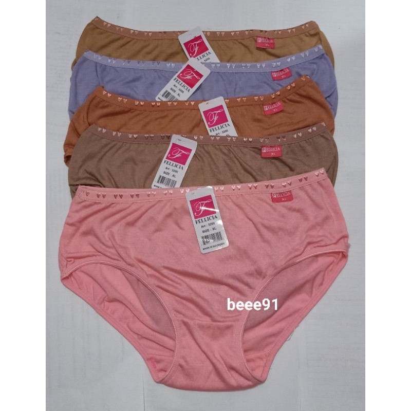 6 Pcs Celana Dalam Wanita Dewasa Polos  -  Bahan Berkualitas, Ukuran M hingga XXL 3200 9128 3325 5200