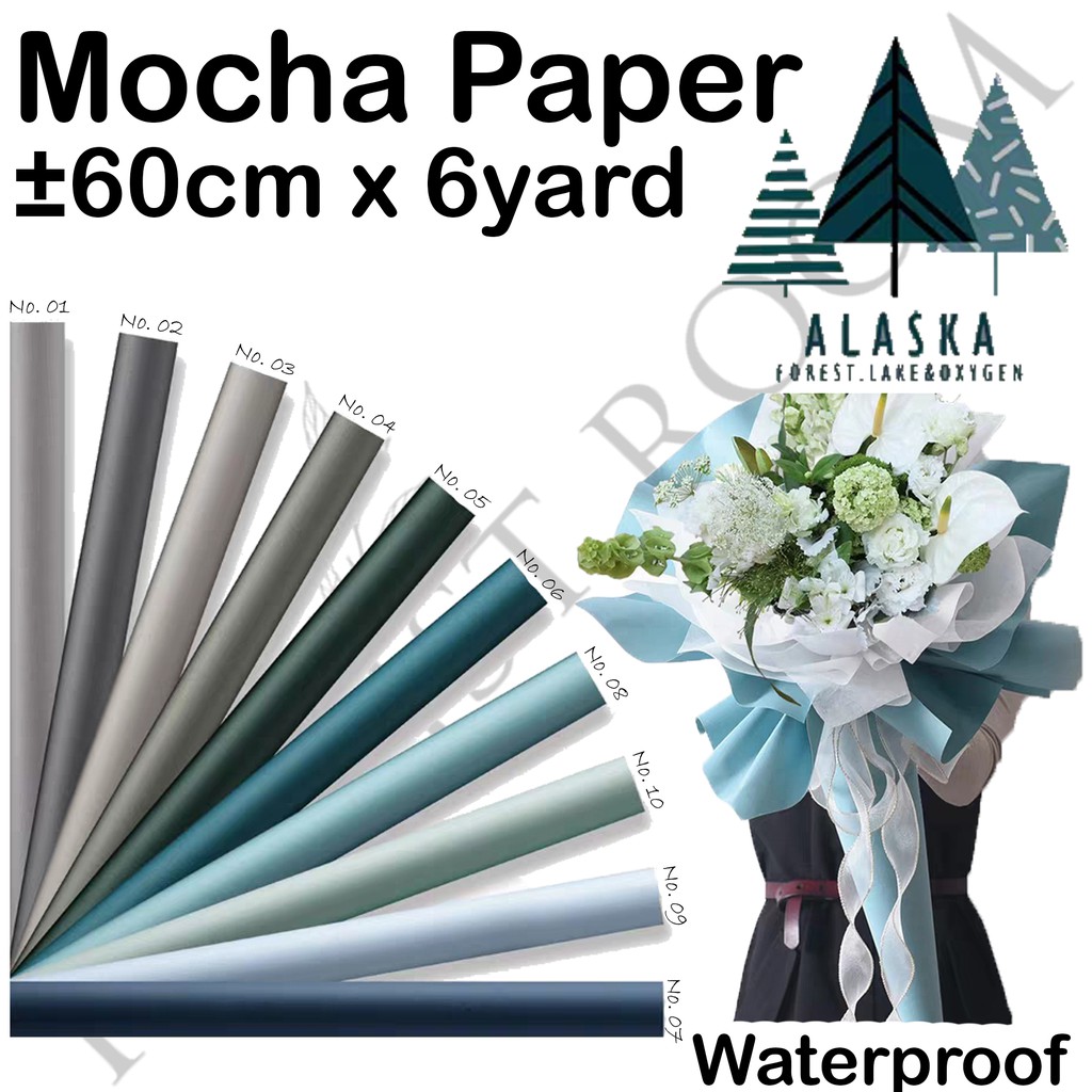 

Mocha Paper (Seri : B-Alaska) 60cm x 6Yard - Bungkus Bunga