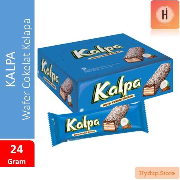 

Kalpa Wafer Bersalut Cokelat Kelapa Pak isi 12 Pcs Kemasan 24 Gram