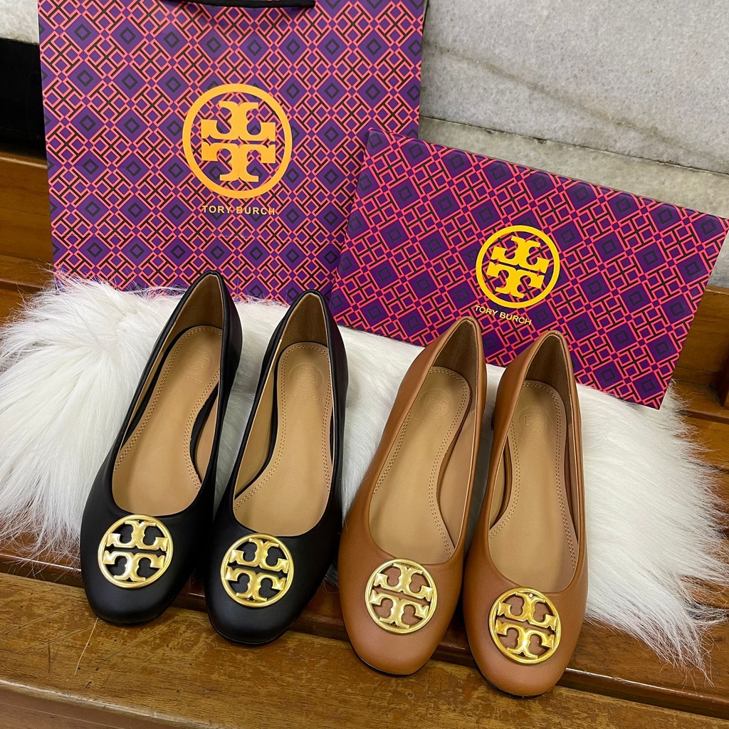 TMT015 TORY BURCH LEATHER HEELS 3CM ORI IMPORT