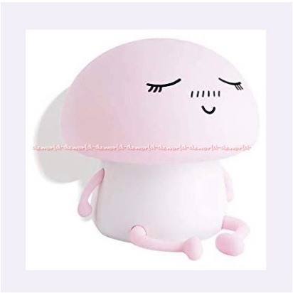 Eglare Night Lamp Lampu Tidur Unik Boneka Jamur Mushroom Mush room Pink Putih