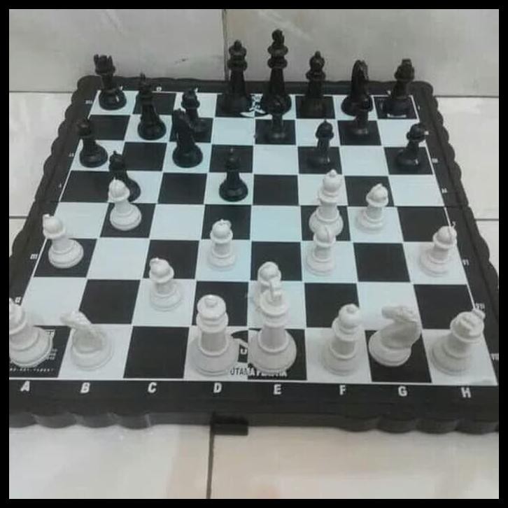 Papan Catur Permainan Kayu Board Game Ukuran Jumbo Xl Besar Bidak Pion
