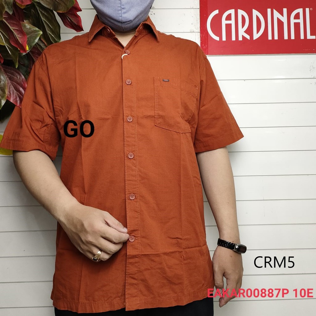 gof CRM CARDINAL KEMEJA CASUAL POLOS Pakaian Atasan Reguler Hem Original Lengan Pendek