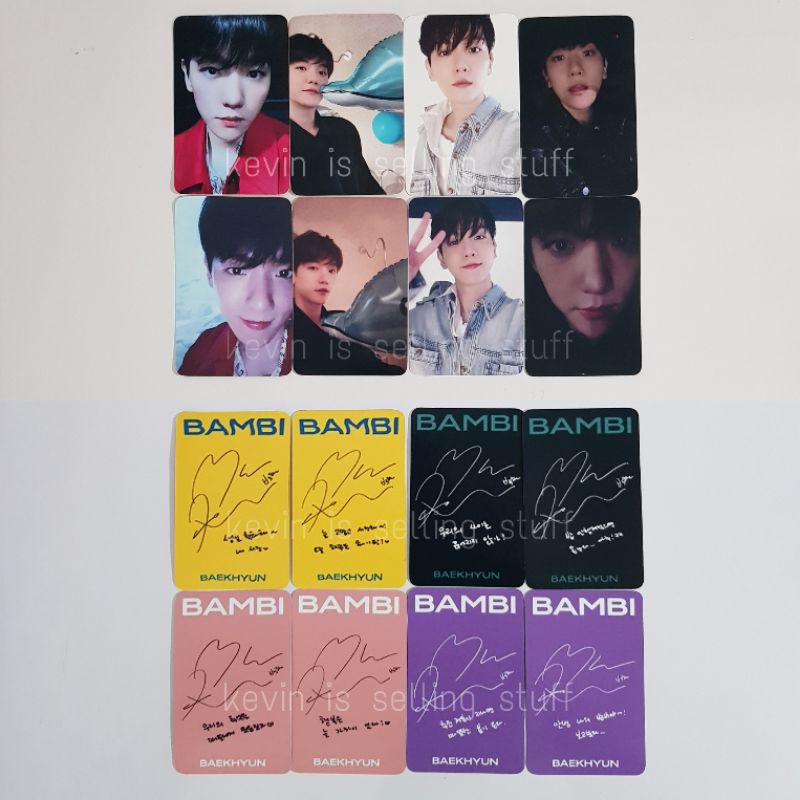 Unofficial Baekhyun EXO Photocard PC Replica Album Bambi Night Rain Dreamy Misty AR version Japan