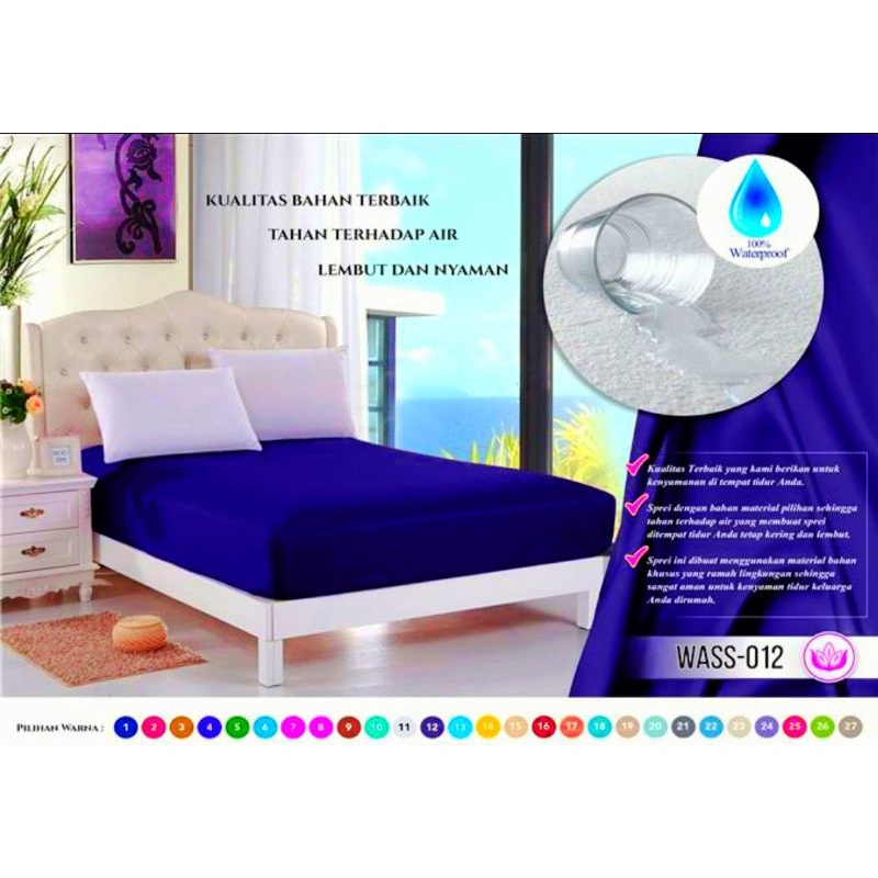 Sprei Waterproof 100x200 Anti Air Kualitas Premium Tersedia Pilihan Tinggi Kasur/Karet 20 CM, 30 CM, 40 CM Bahan Import-6
