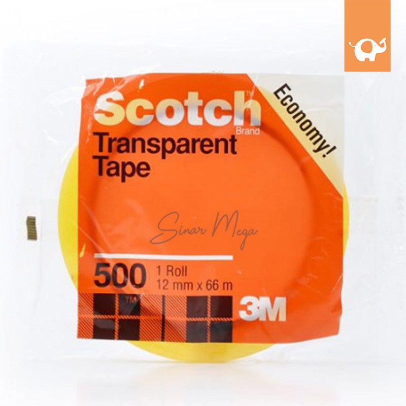 

3M Scotch Transparent Tape 500 12mm x 66m/ Isolasi Bening Murah