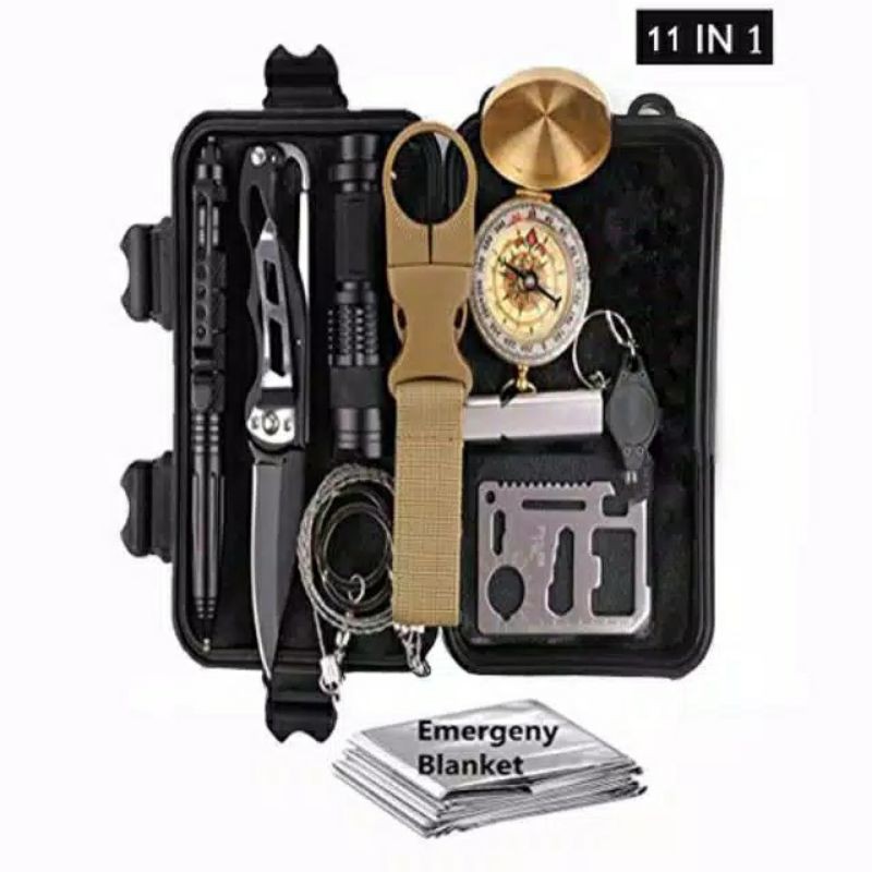 Perlengkapan Outdoor 1 Set Servifal 11 In 1 Multifunctional First Aid SOS Tools - 039