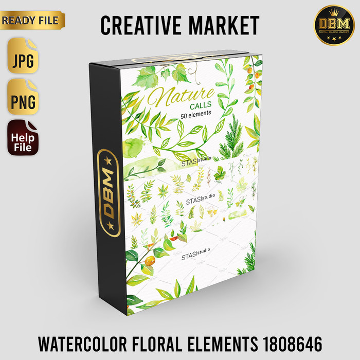 Watercolor Floral Elements - JPEG Ultra HD