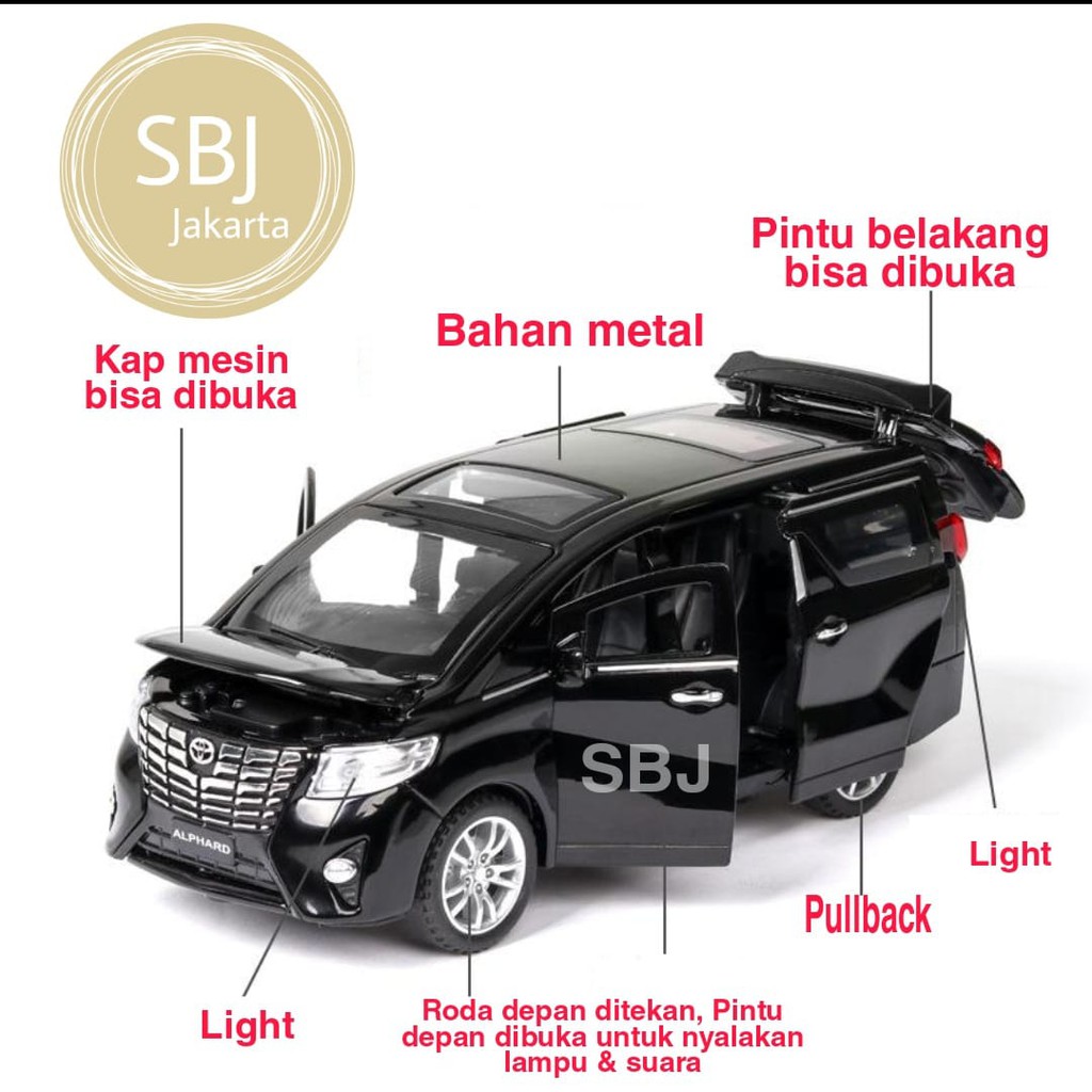 Diecast miniatur mobil Toyota Alphard Metal Collection scale 1:32