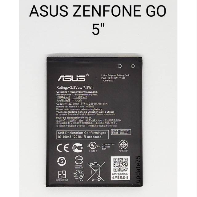 Baterai original Asus Zenfone GO 5&quot; ZC500TG Z00VD  kode C11P1506