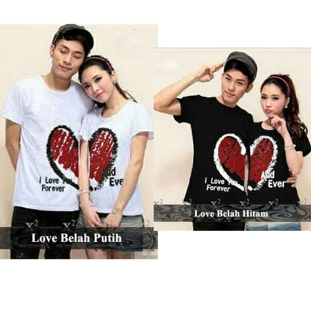 Kaos Kopel Pria Wanita Couple Murah Baju Pasangan Unik Simple