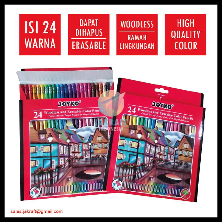 

Pensil Warna 24 Warna Panjang Bisa Dihapus Joyko Cp-115 Erasable Kode 544