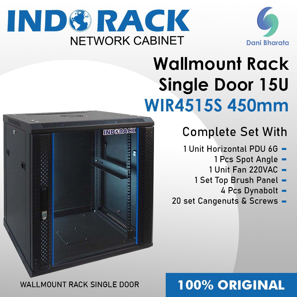 Wallmount Rack Single Door 15U WIR4515S 450mm