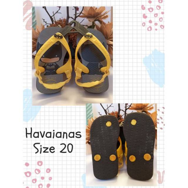 SANDAL ANAK / SANDAL HAVAIANAS / SANDAL HAVAIANAS BABY HEROES BATMAN SECOND PRELOVED