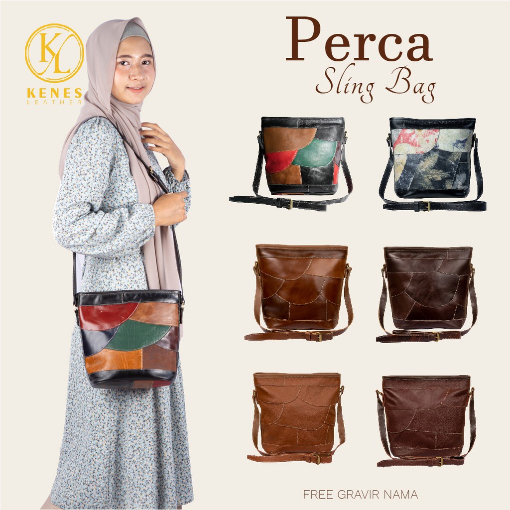 Tas Kulit Murah - Tas wanita selempang kulit asli - PERCA PULL UP - Kenes Leather