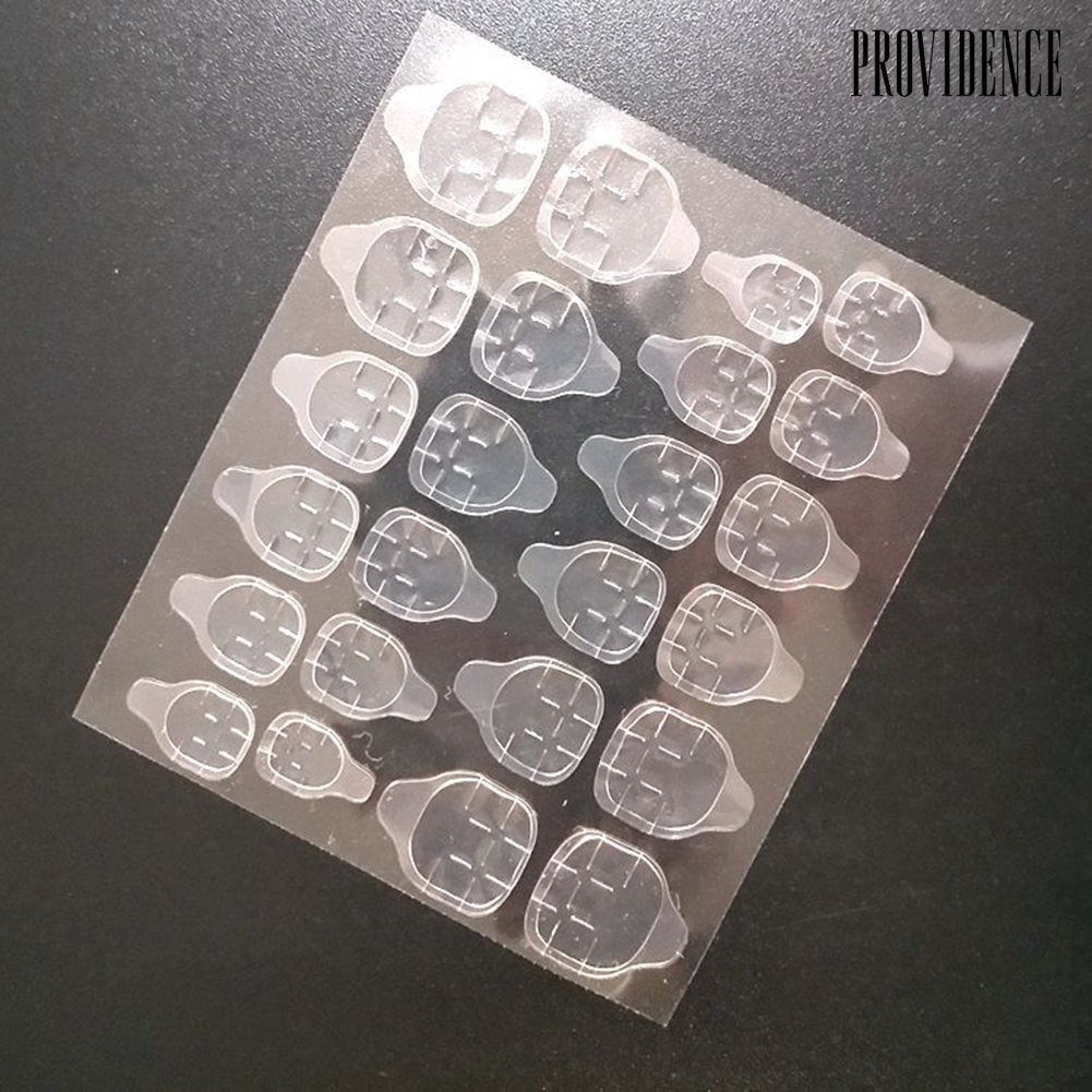 Providence 24Pcs Double Sided Adhesive Glue Tapes Nail Art Tabs Clear Manicure for Fake Tip