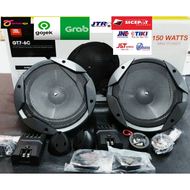 Speaker Split JBL GT7 - 6C 2way / GT 7 - 6C 1 set 6.5" Subwoofer + Dome Tweeter 150W / Audio Mobil