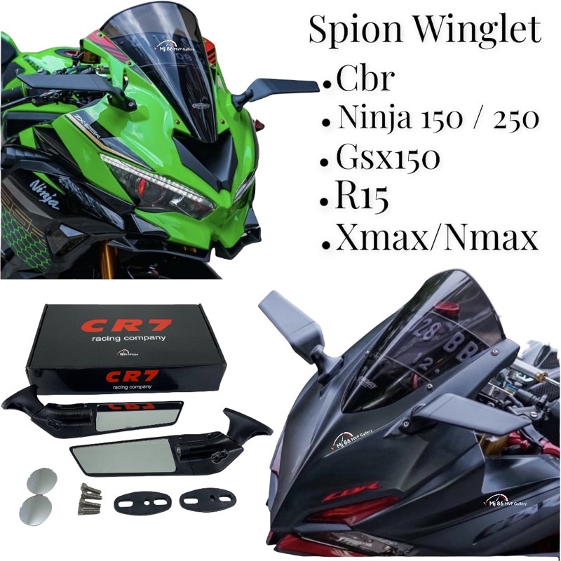 Spion Winglet AKAI RACING Spion Zx25R Full Cnc Universal Ninja Cbr Gsx R15 Nmax Xmax