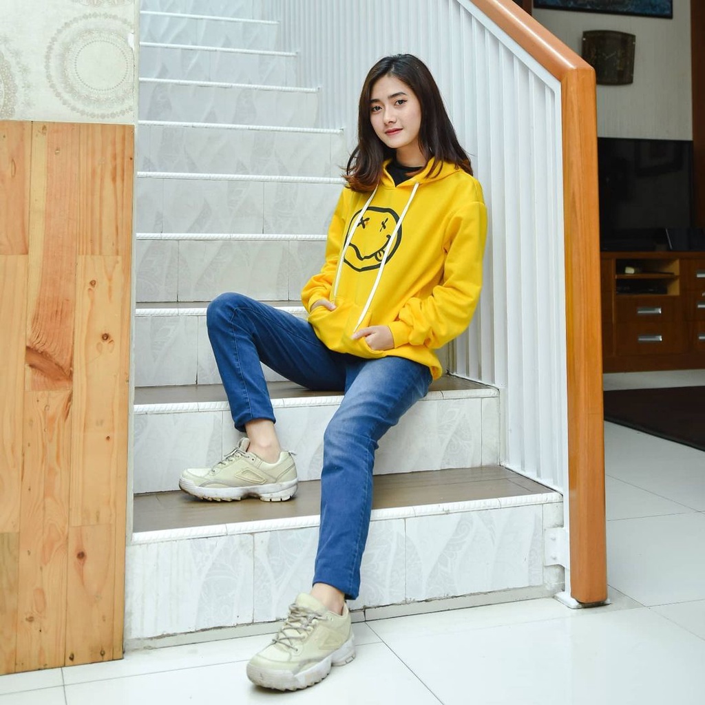 Hoodie Emoji Atasan Pria Wanita Motif Emoticon Terbaru