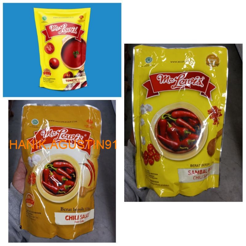 

Mc Lewis Chili Sauce Premium /Saus sambal asli /Saus sambal premium /Saus tomat premium/ 1kg SS91