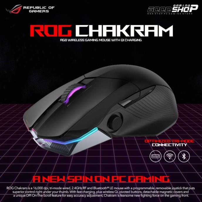 ASUS ROG Chakram RGB Wireless Gaming Mouse with Qi Charging