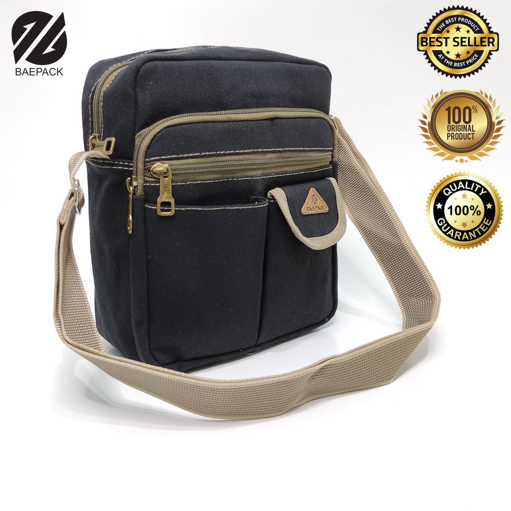 Tas Selempang Premium Luzio Hitam Baepack / Tas Selempang Pria dan wanita