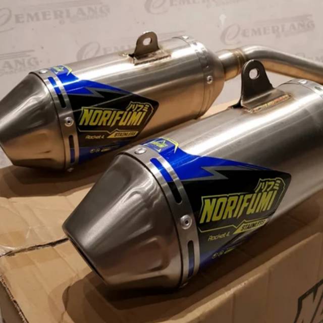 KNALPOT RACING NORIFUMI ROCKET 4 SS DUAL MUFFLER CRF 250 RALLY ORIGINAL ASLI CRF250 ORI