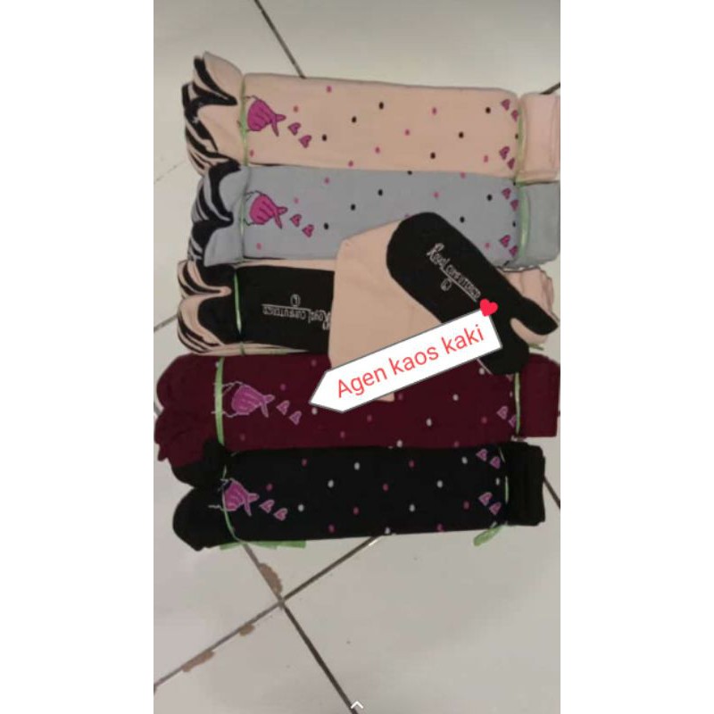 kaos kaki jempol (12 pasang) motif AYSETERU bahan nylon grees dan lembut