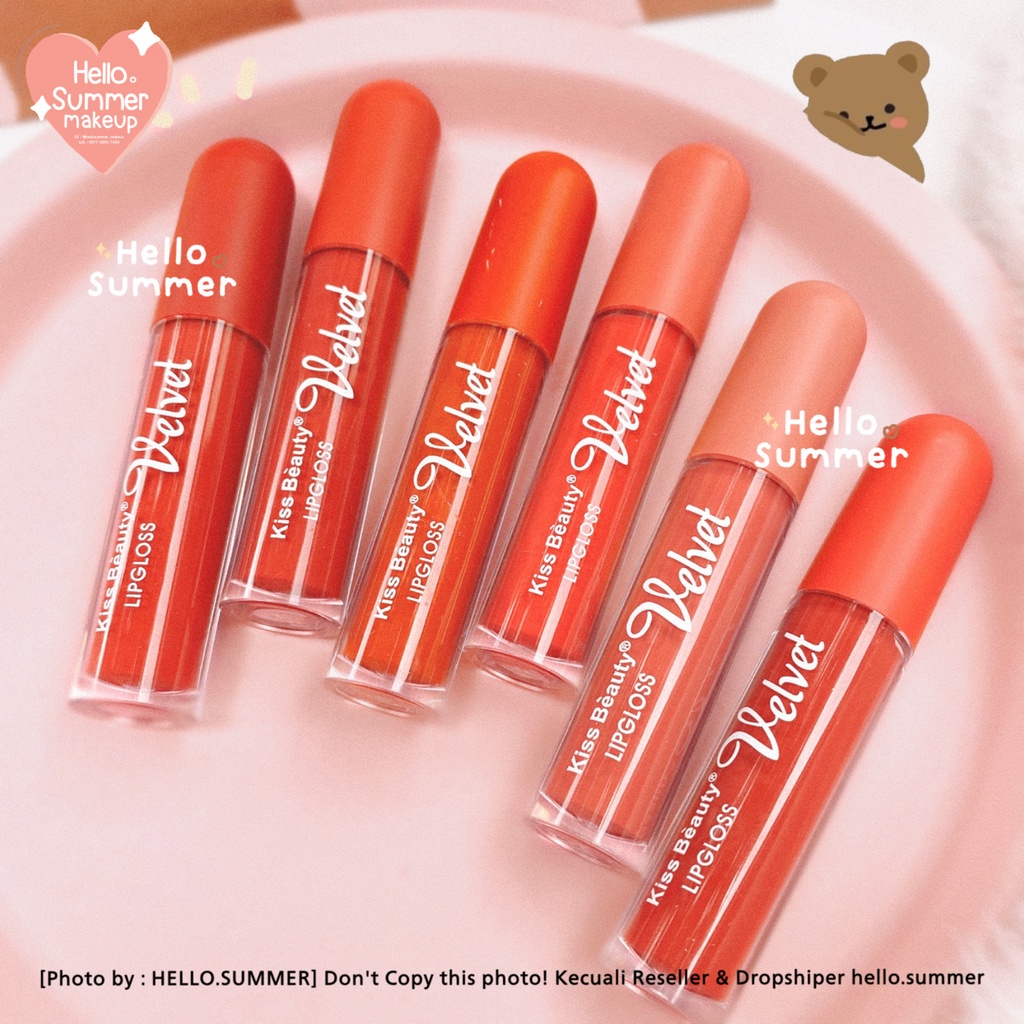 𝐌𝐀𝐓𝐓𝐄 𝐋𝐈𝐏𝐒𝐓𝐈𝐂𝐊 - Kiss Beauty Pink Brown Velvet Matte Lipgloss Longlasting Tahan Lama 5ml