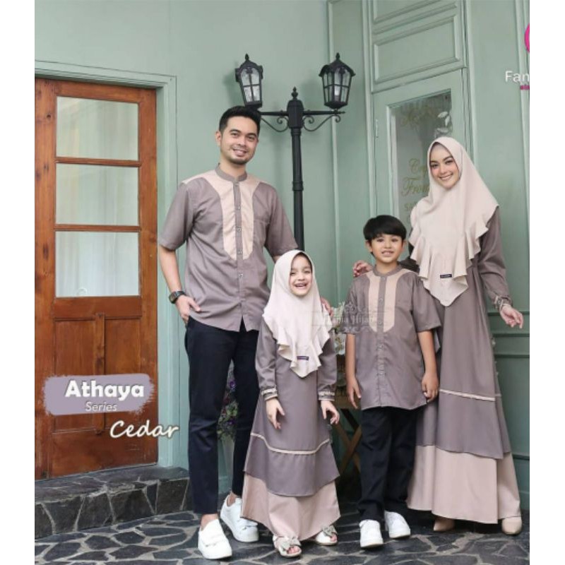 Athaya set Couple Family Gamis Lebaran Katun Toyobo