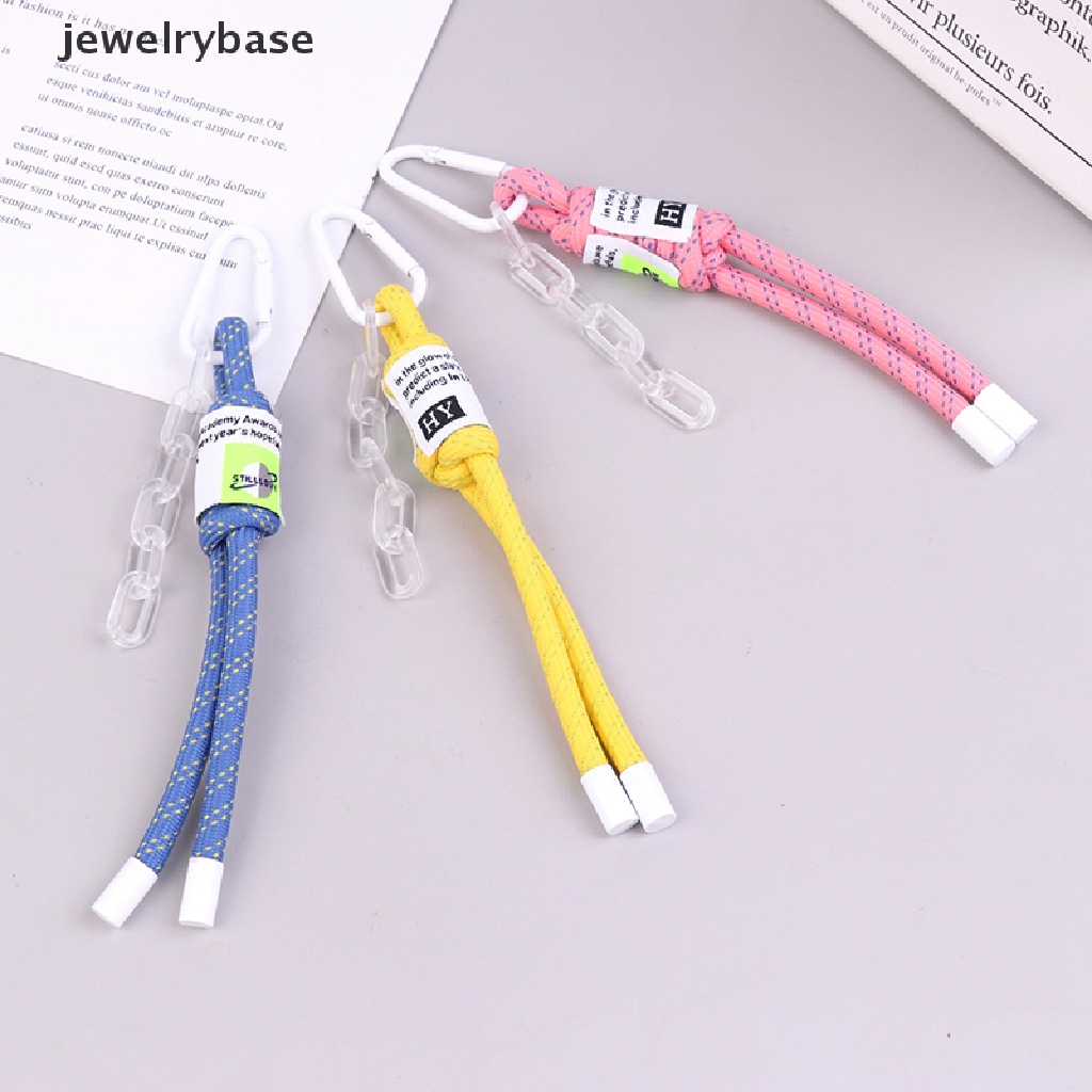 1pc Tali Lanyard Gantungan Kunci / Tas / Handphone Model Kepang Fluorescent