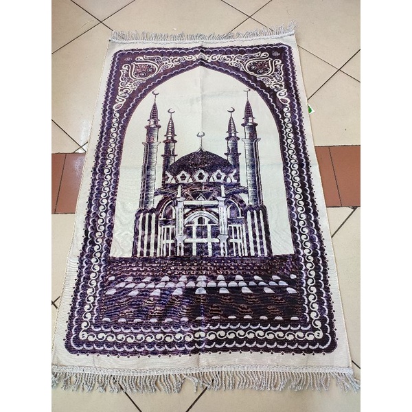 Sajadah murah /sajadah turkiye / sajadah besar rumbai tambang new dasar putih uk 70×110