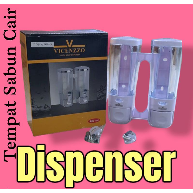 Tempat Sabun/Sampo Cair Dispenser Sabun Cair Double White- Tempat Sabun Shampo