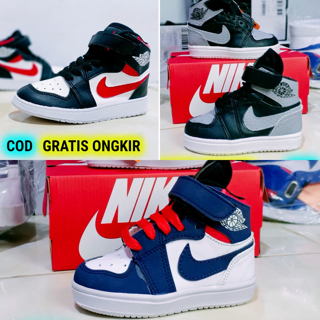 Sepatu Nike Jordan anak laki laki Size 21-35 Jordan Anak Anak jordan anak anak sd Hitam Merah Biru