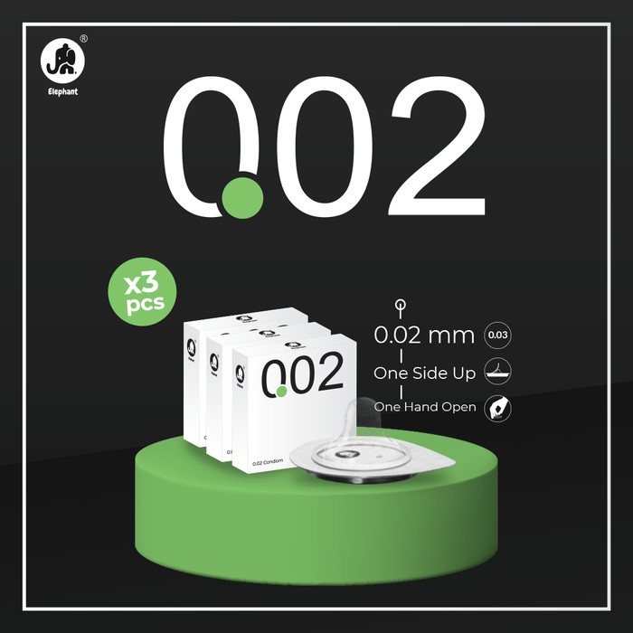ELEPHANT CONDOM 0.02 MM SUPER THIN PREMIUM ISI 3 PCS