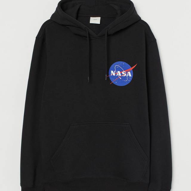 h&m plain black hoodie