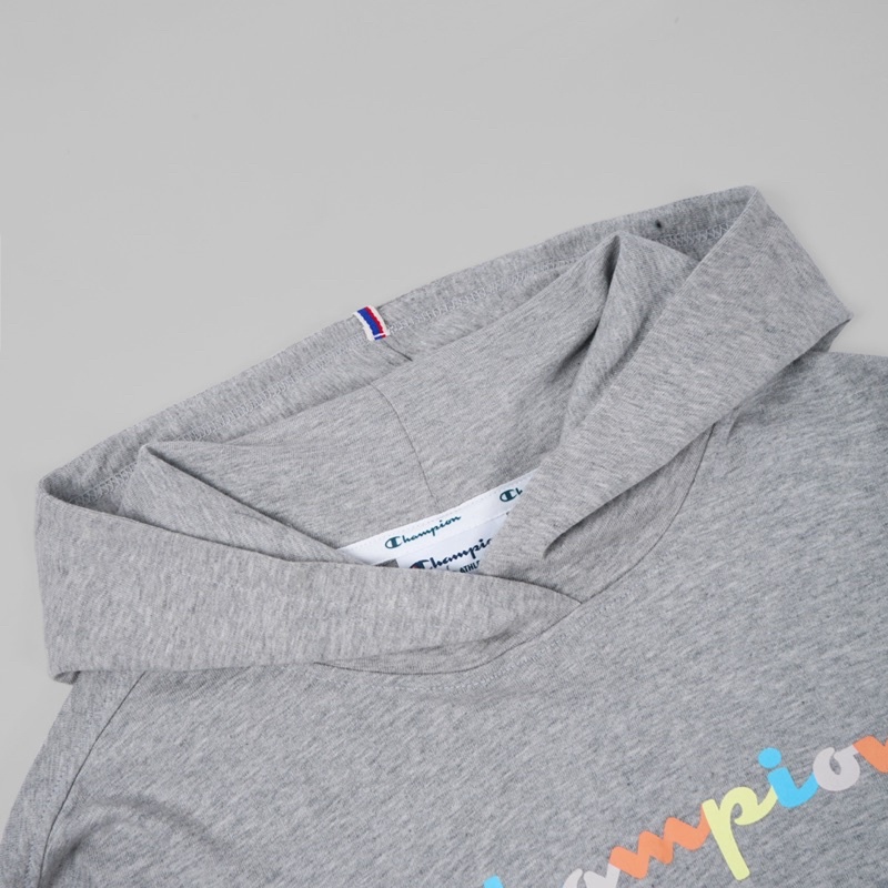 CHMPN Lightweight Summer Hoodie Grey Multicolor Script