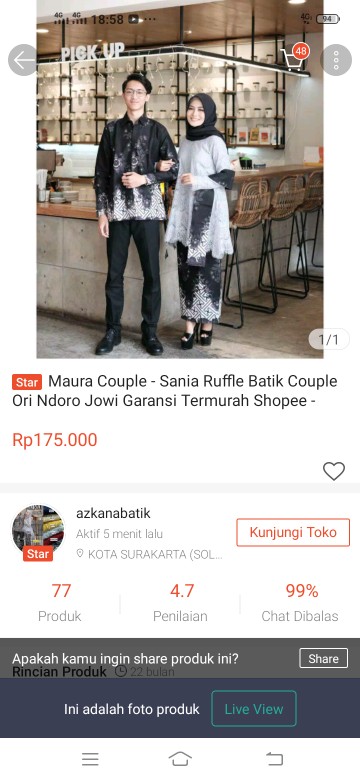 Maura Couple - Sania Ruffle Batik Couple Ori Ndoro Jowi Garansi Termurah Shopee - Batik Kebaya Solo