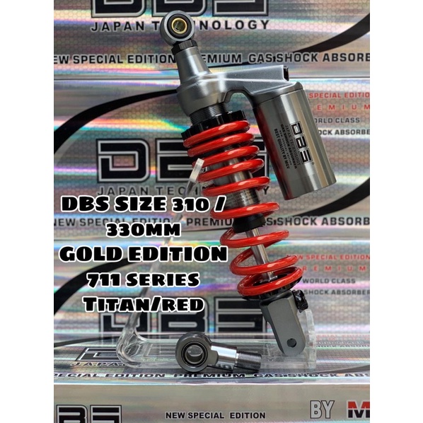 Shock DBS 711 G Sport Edition Matic Singel Shock Anting Universal 310mm 330mm Shockbreaker Singel Matic Tabung Atas Mio Beat Click125 Vario125 Scoopy  FOURSIX_46