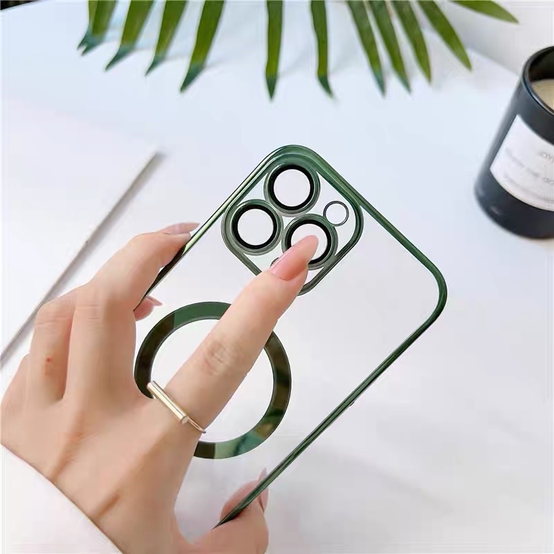 COD PROMO ! MURAH CASE ULTRA PLATED IPHONE 11 12 13 PRO MAX  Soft Case LENSPRO CHROME CIRCLE