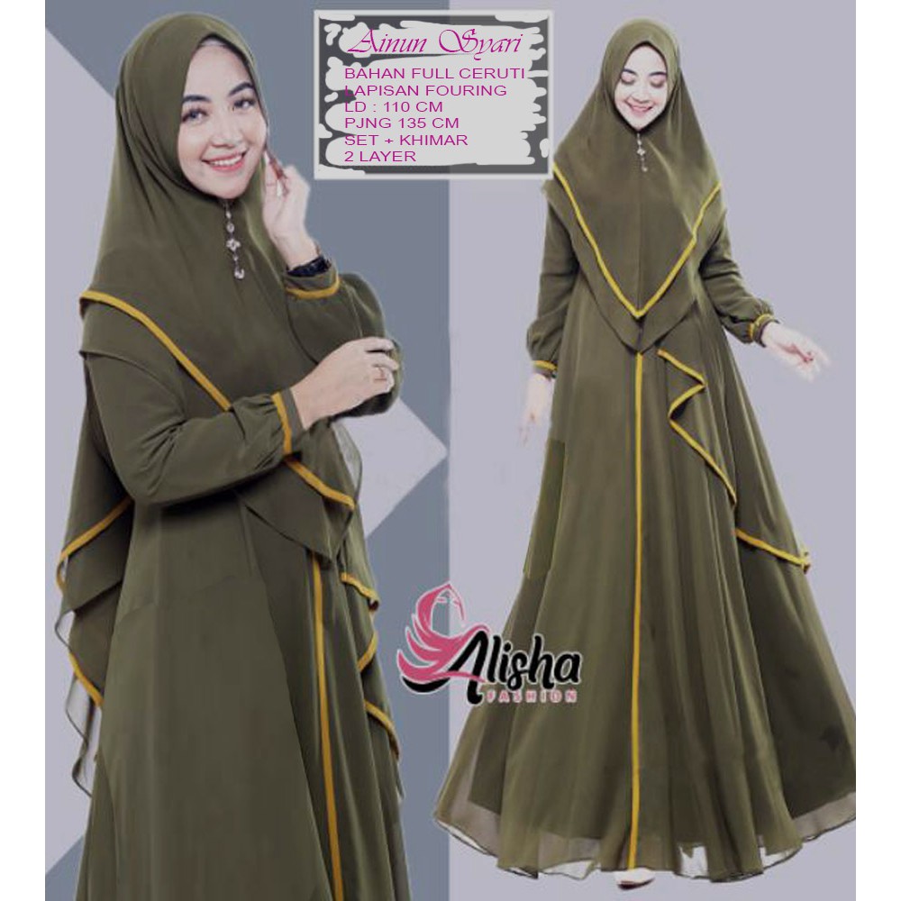 GAMIS AINUN SET CERUTY DRESS ARAB SYARI